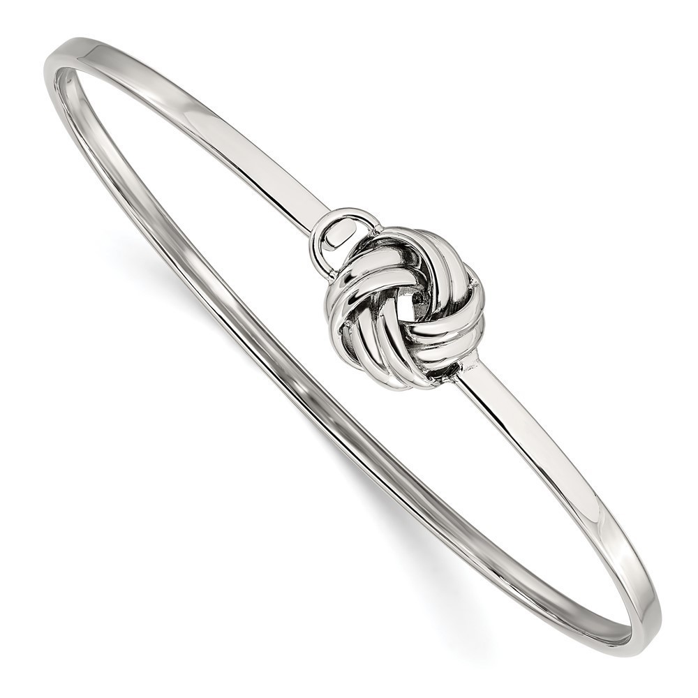 Stainless Steel Polished Celtic Love Knot Bangle Bracelet